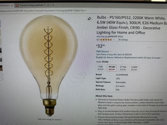 LED EDISON Teardrop Amber Bulb - NEW 