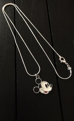 18”, 20” or 22” length/ Silver Plated Necklace with Mickey Mouse Charm (1 for $14 or 2 for $20)