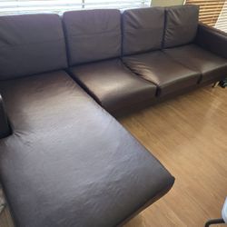 Brown Leather Couch