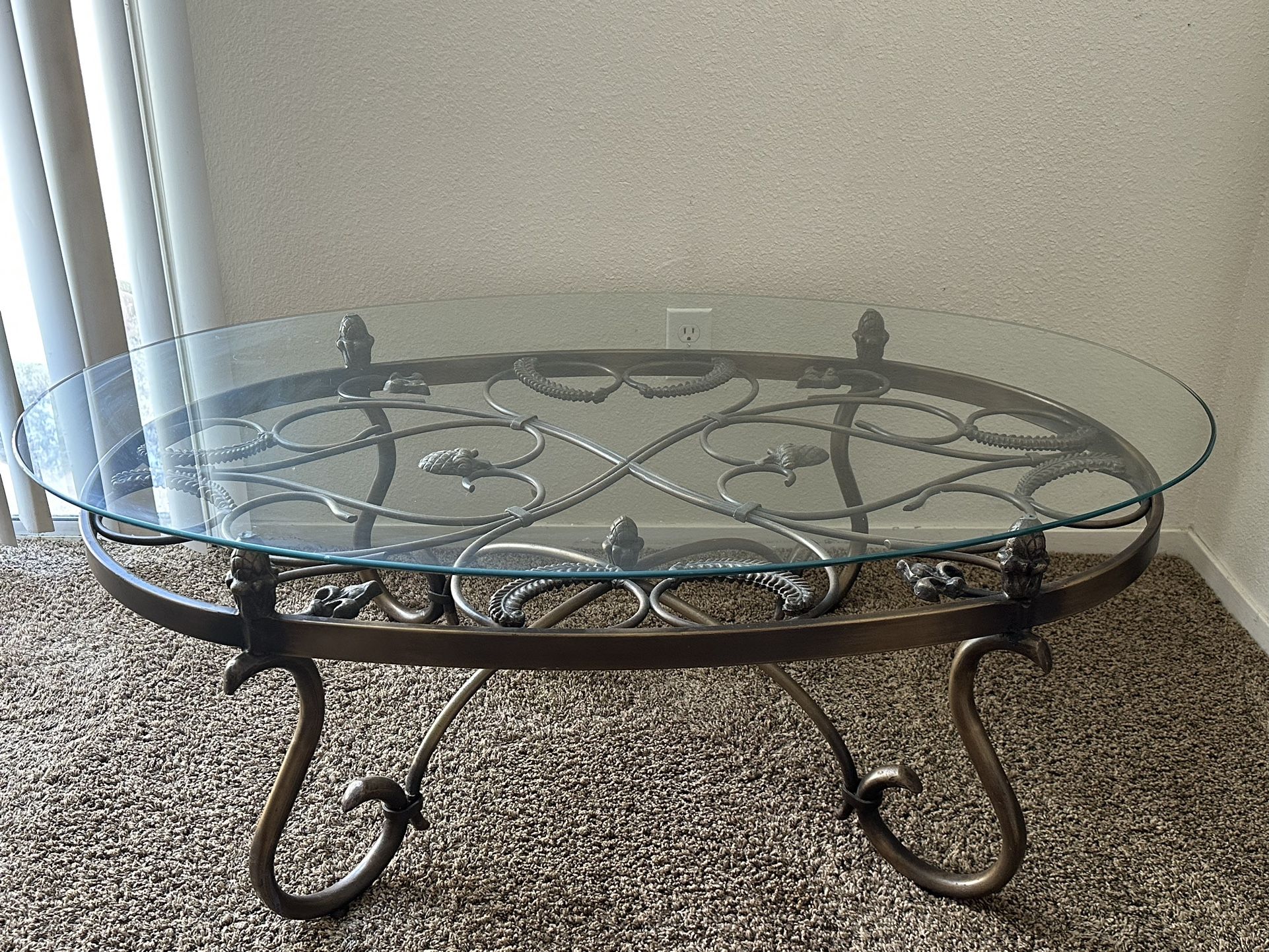 Glass Coffee Table And End Table 