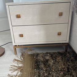 CB2 IVORY SHAGREEN EMBOSSED Nightstand Table for Sale in Miami Beach, FL -  OfferUp