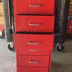 6 Drawer Metal Unit - It Rolls! - Would Be Great Nightstand, Bathroom Vanity, Craft Supplies, Etc Quick & Easy Porch/ Patio Pickup 
