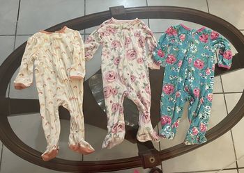 Baby Girl ZipUp Footed Cotton Bodysuit Clothes 3-6 Months