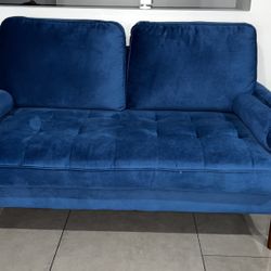 Blue Velvet 56” Loveseat Sofa