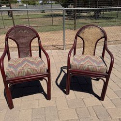 Ficks Reed Bamboo and Rattan Chairs mid century 