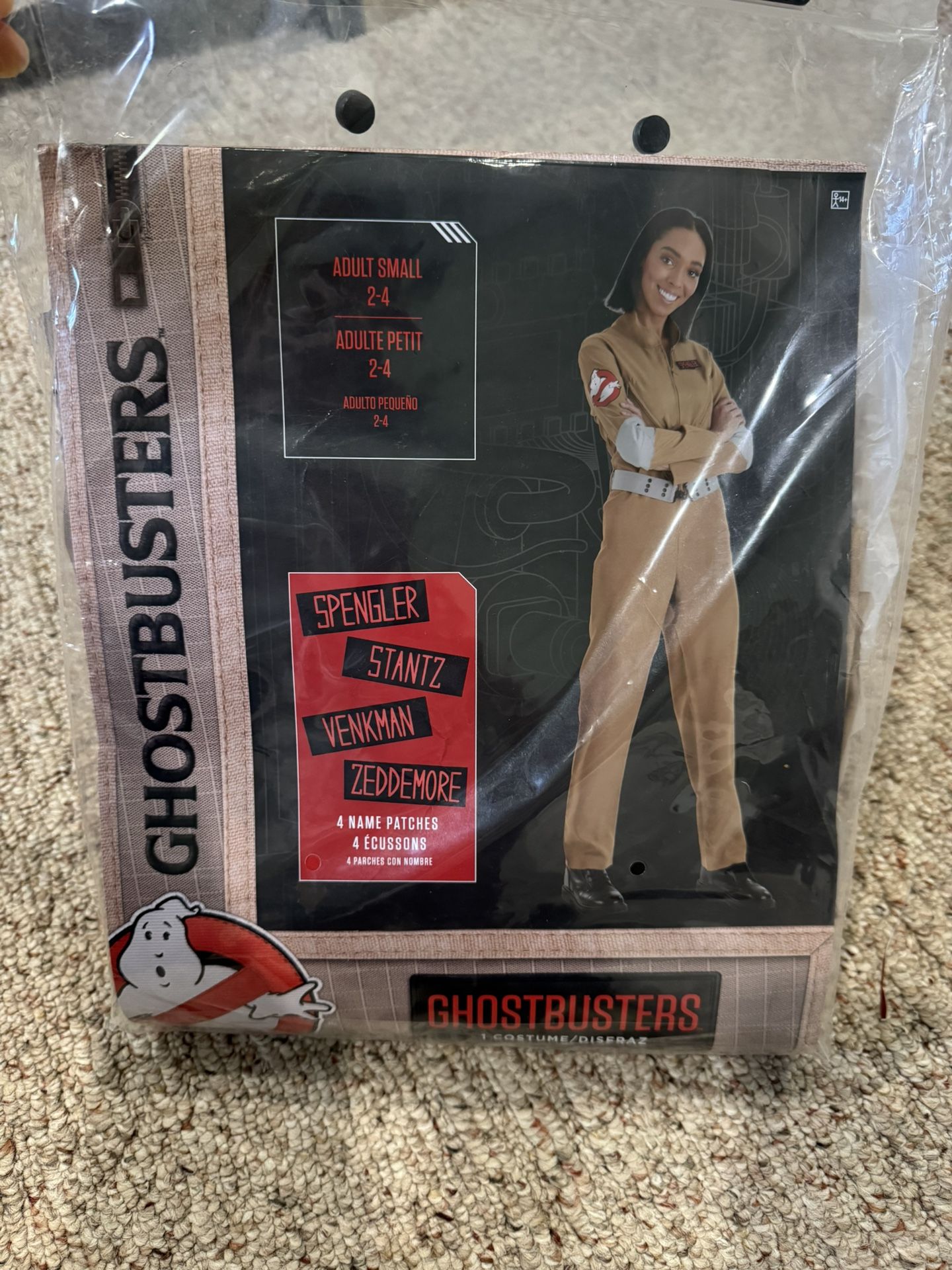 Amscan Classic Ghosterbusters Jumpsuit with Belt and Name tags Halloween Costume Adult Small 2-4 New.