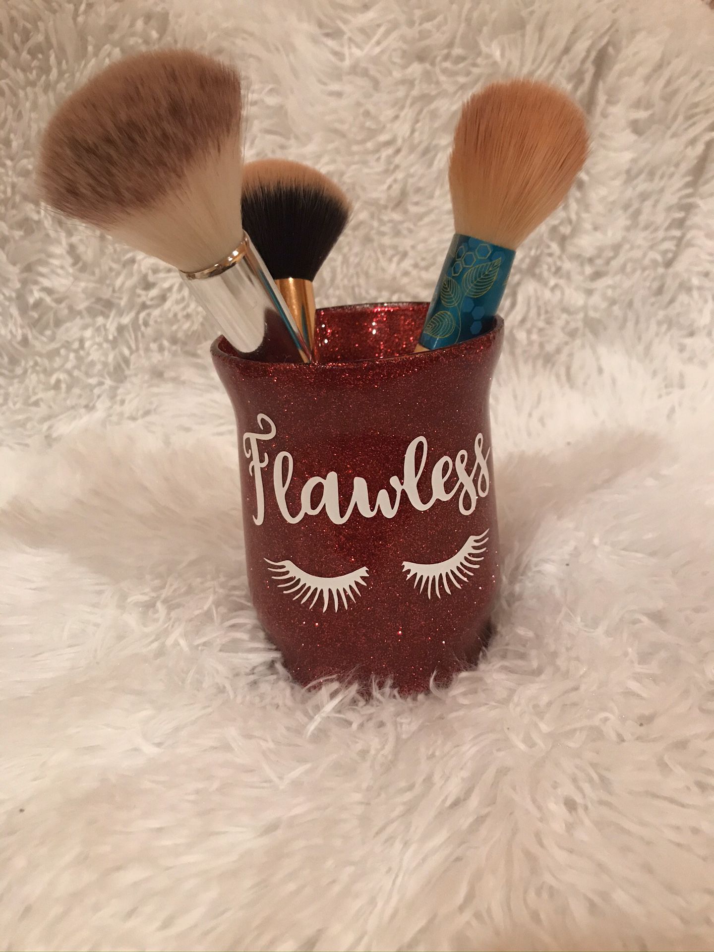 Personalize make up brush holder
