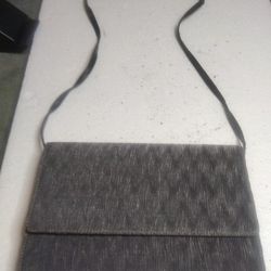  David Tate designer clutch with shoulder straps Purse Bag  gray velvet Brand New 