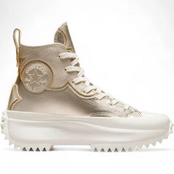 Converse Run Star Hike Hi 'Western' Women's Platform Sneakers in gold  size 8.5