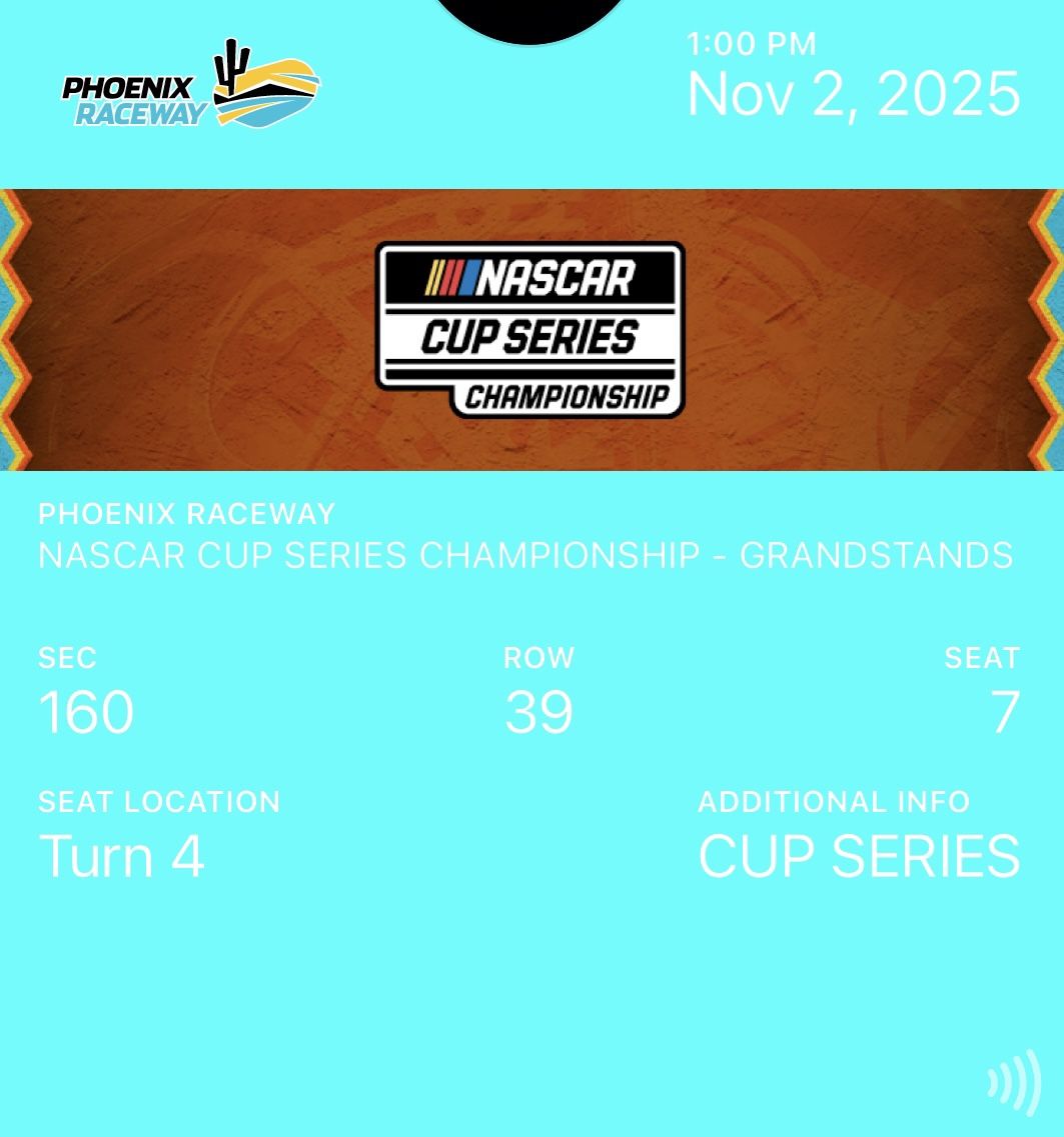 Nascar Championship Sunday- GrandStands 11/2