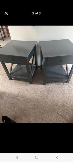 Dark Grey night stands.