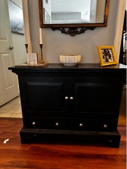 Black solid wood cabinet