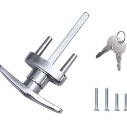 Garage Doors T Handle Lock with 2 Keys and 2 Set mounting Bolts Replacement...