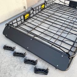 New $160 Roof Basket and Cargo Net (Set) 64x39” Car Top Carrier Luggage Holder 150lbs Max