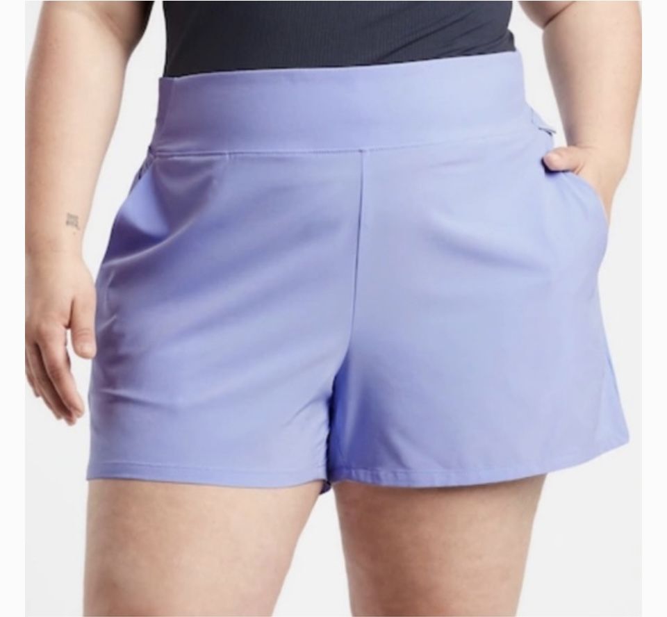 NEW Athleta Brooklyn Shorts Women’s 20 Lavender Flat front Lightweight NW