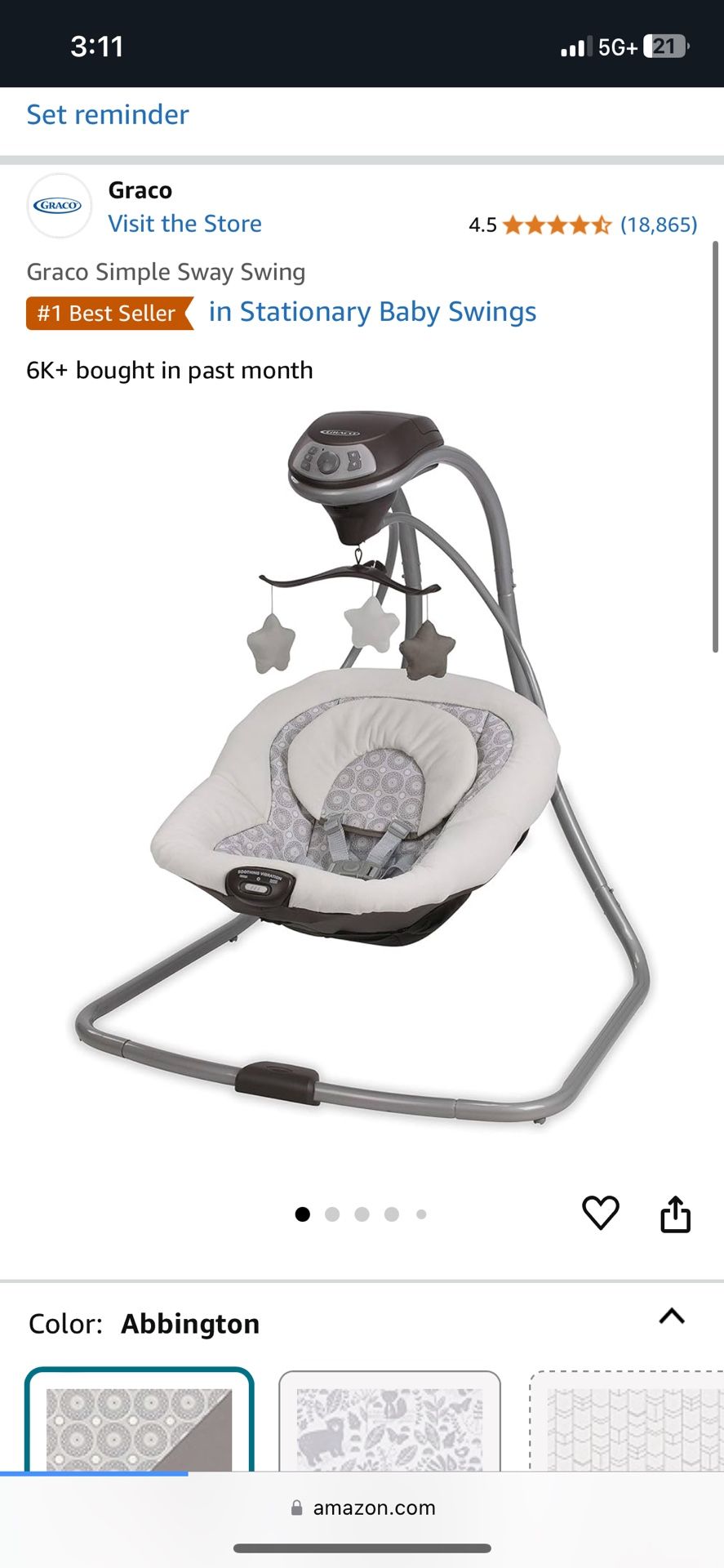 Graco Simple Sway Baby Swing