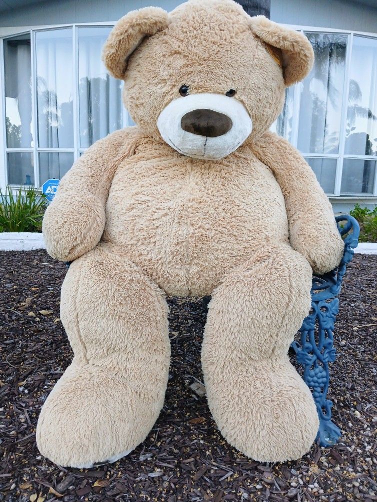 🧸 GIANT 5- FOOT TALL TEDDY BEAR ~ Anico 59" Plush Tan  w/ Embroidered Paws. Fits In 2XL Shirt  🧸