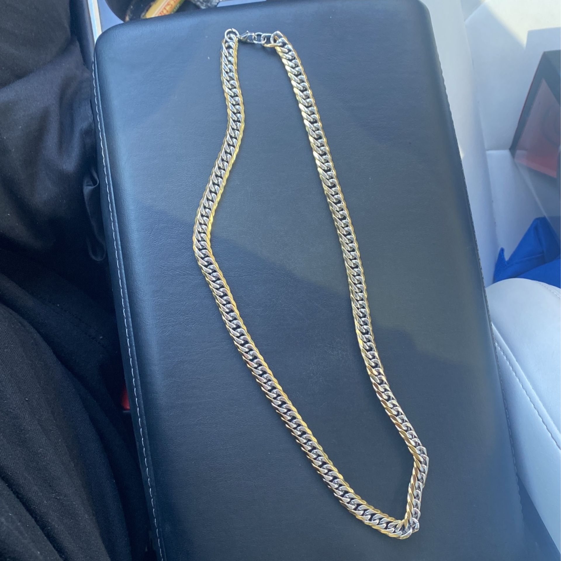Gold Plated Stainless Steel Cuban Link Chain.
