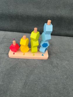 Hape Counting Stacker Toddler Wooden Stacking Block Set
