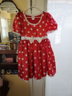 Woman Medium Red Satin Disney Store Minnie Mouse Costume Dress