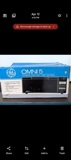 GE Microwave Omni 5 Vintage 1985 Micro-bake Oven Countertop Under Toast, Broil, Bake...