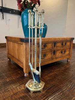 Solid brass fireplace set $200