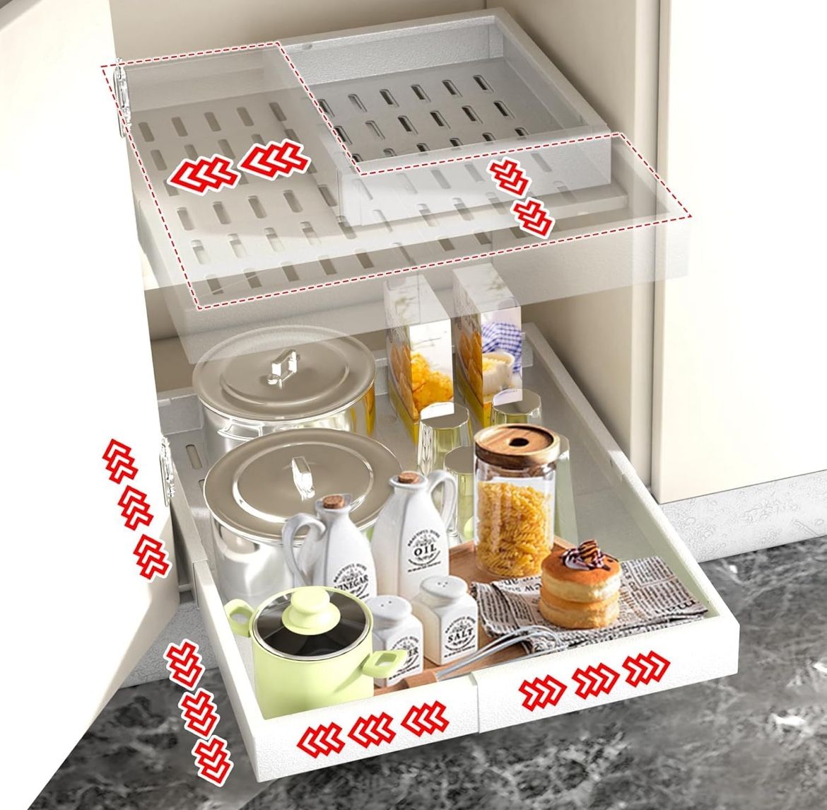 2 Pull Out Cabinet Organizers