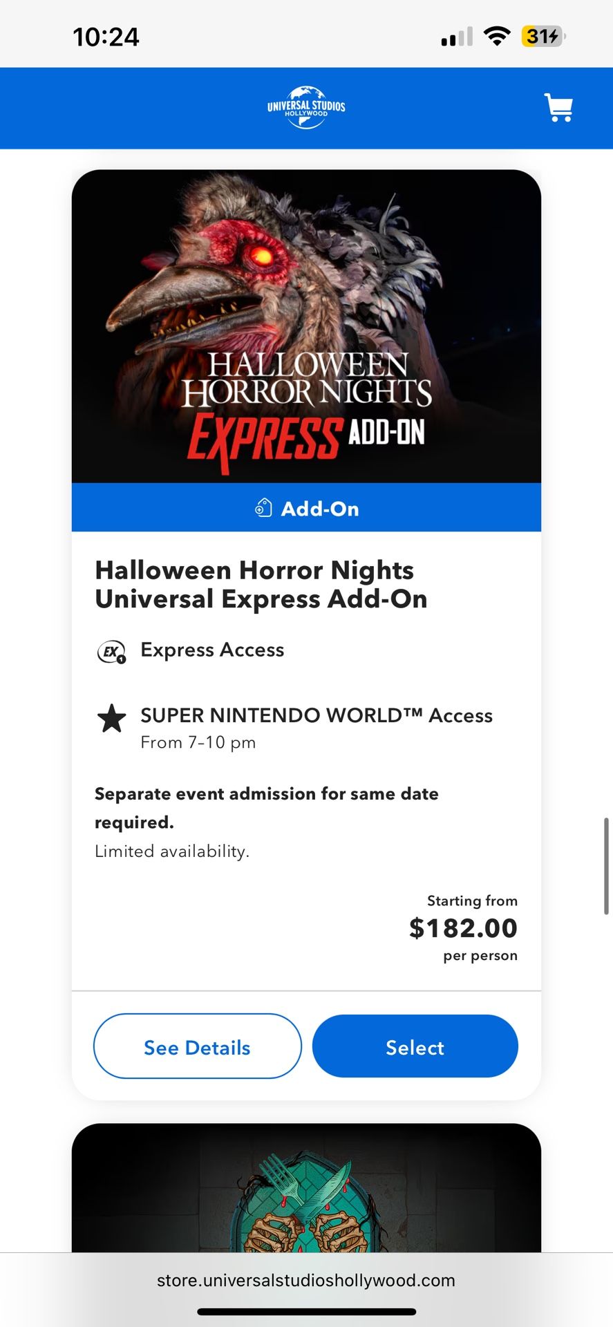 Halloween Horror Nights Express For Tonight 10/25 