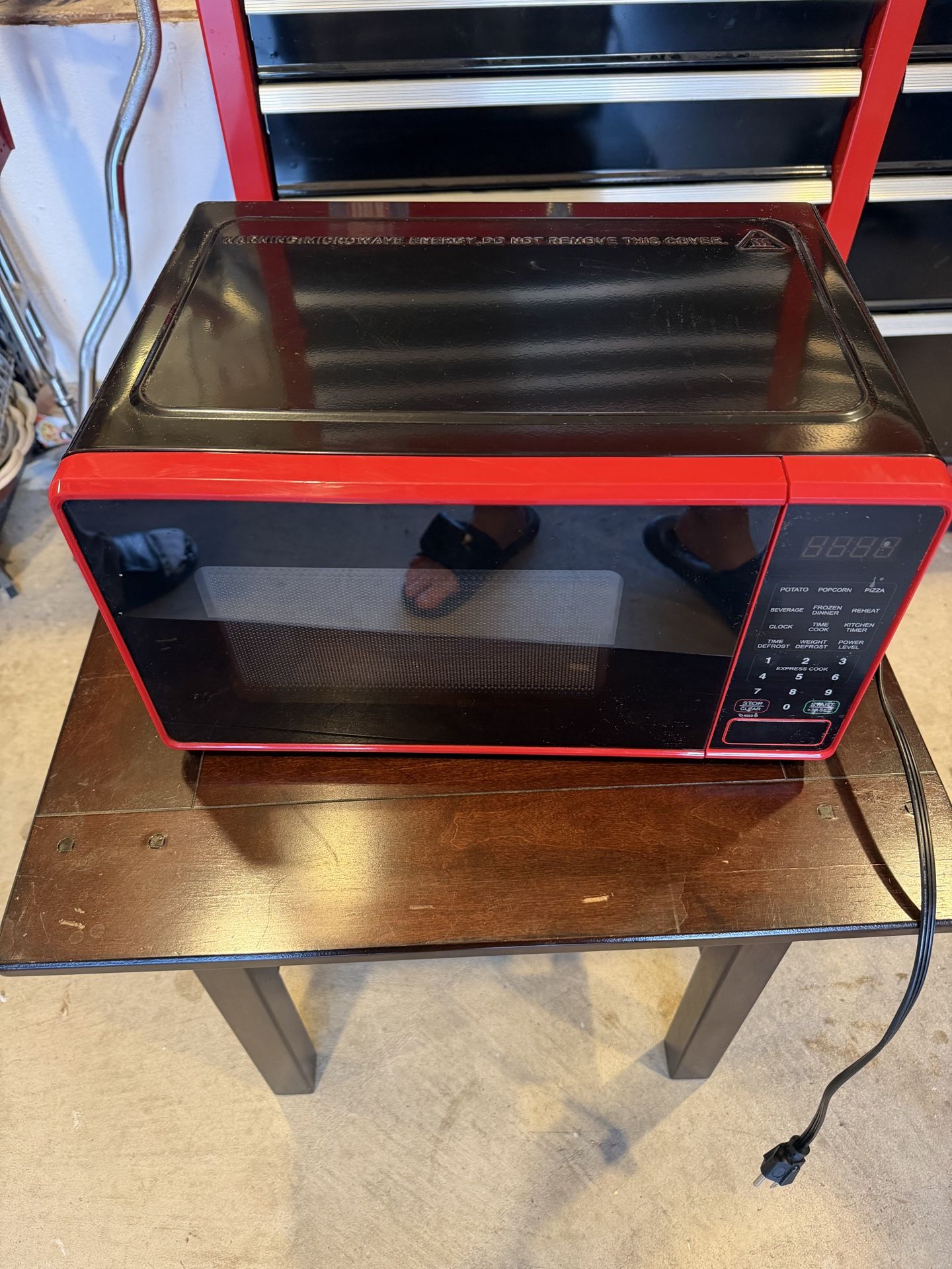 Red and black microwave
