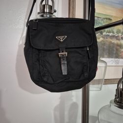 PRADA nylon Messenger Shoulder Bag Black