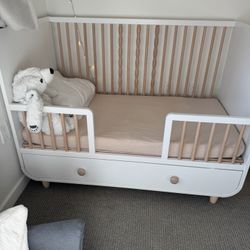 MYLLRA Crib with drawer, white, 27 1/2x52 "