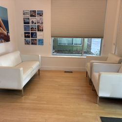 Sofa & Chairs Small Space DWR White Leather