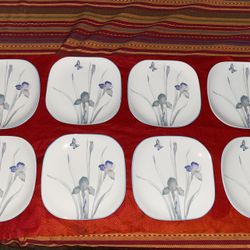Set Of 23 Sango Quadrille Semi-Porcelain Joan Luntz #5306 Atrium Dinner Plates Floral Design (Read Description)