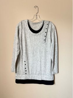 small long sleeve tee black/gray brand new