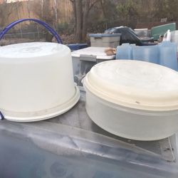 Nice Tupperware Cake Carriers Both For $20