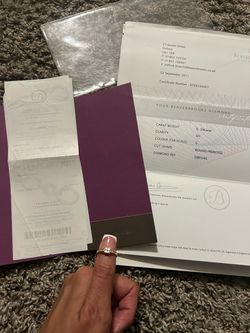 18k GOLD DIAMOND RING WITH RECEIPT AND CERTIFICATE
