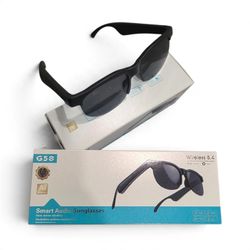 G58 Smart Audio Sunglasses - Bluetooth 5.4 Open-Ear Audio, Black
