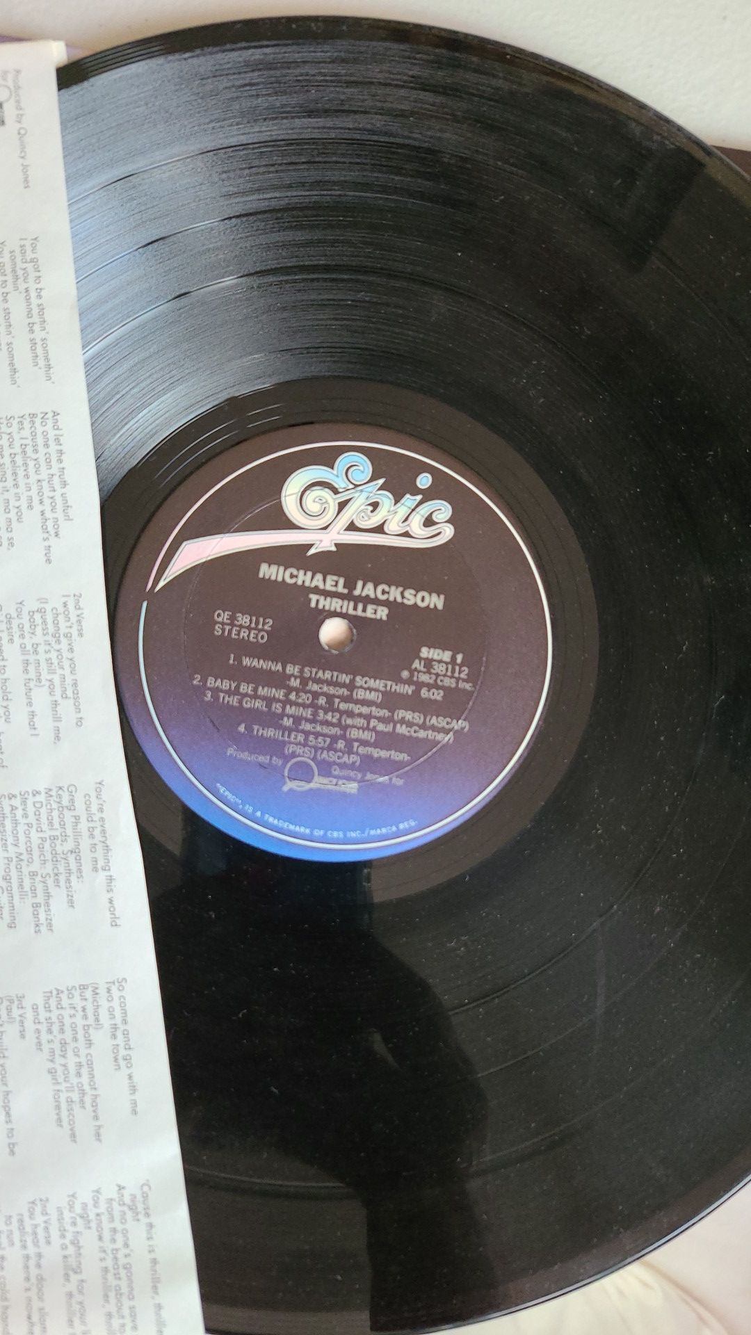 Original Michael Jackson it's thriller album vinyl