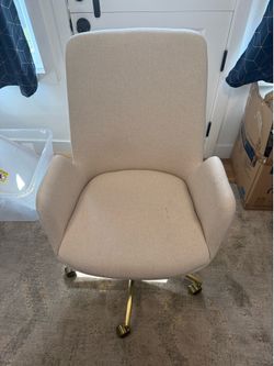 Union & Scale MidMod Office Chair — Cream Fabric, Gold Base