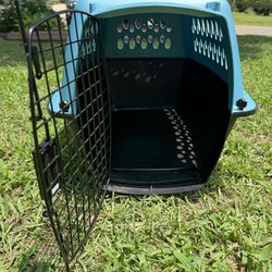 Dog Crate Carrier With Handle Blue/Black Enclosed