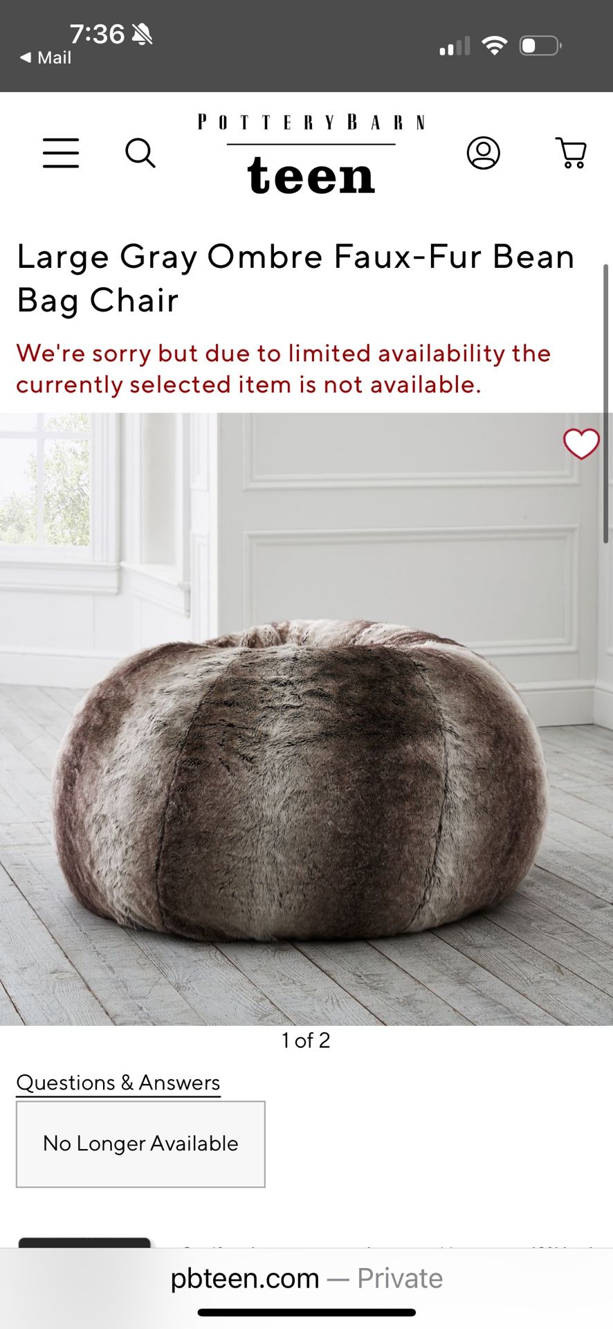 Pottery barn Brand New Bean Bag Insert /cover