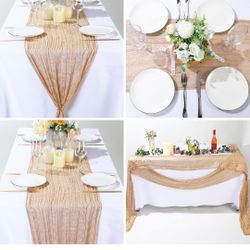 8 Pack champagne cheese clothes Table runners 10ft