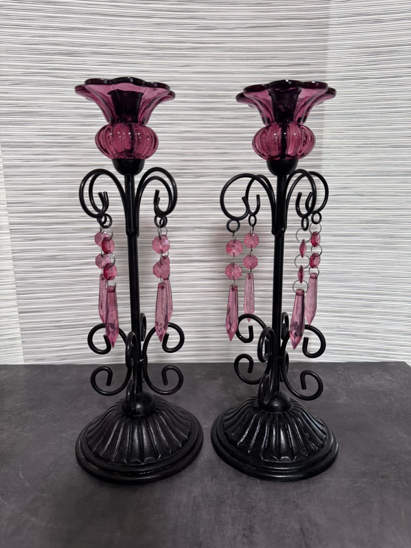 Vintage gothic Bronze candle holders