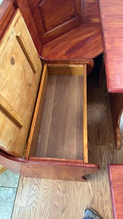 Wood Storage Bench with Lift-Top Compartment