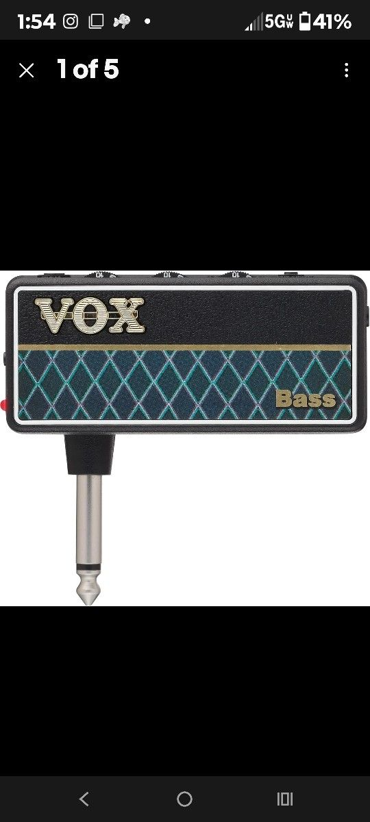 VOX amPlug AP2-BS BASS Guitar Headphone Practice Amp 9 x Rhythms 3 x Gain Stages
