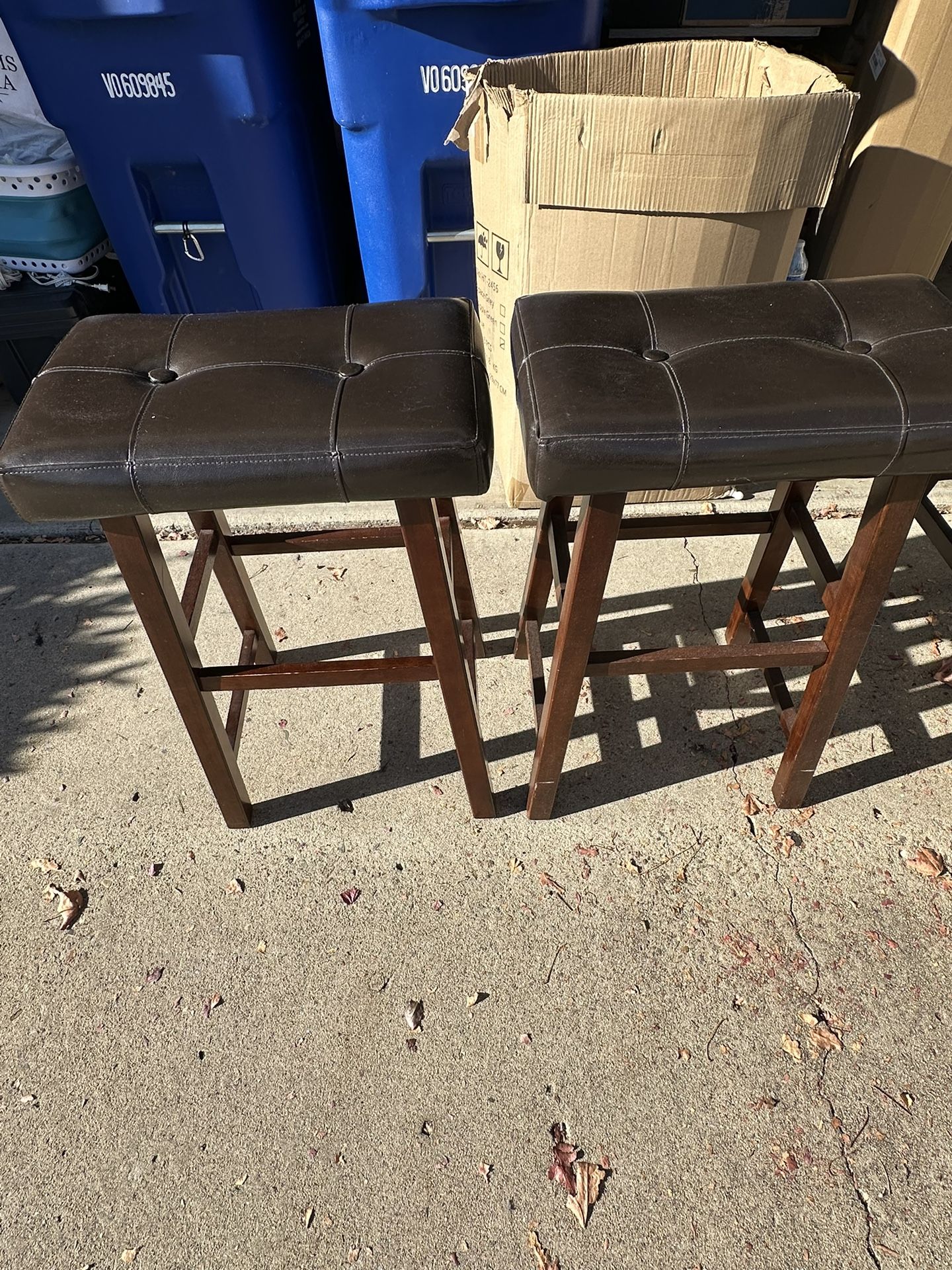 Brown Leather Bar Stools
