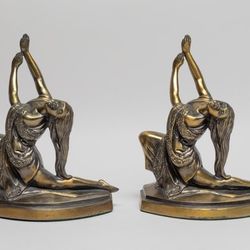 Antique Bronze Figural Bookends Circa 1915