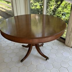 Beautiful Dining / Card Table 48” Brass Caster Wheels-Delivery!