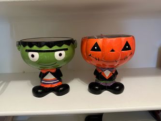 Halloween Ceramic Candy Bowls Set of 2