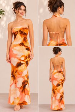 Floral Maxi Dress with Tie Front